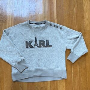 Karl Lagerfeld Gray Knit Sweater/Sweatshirt